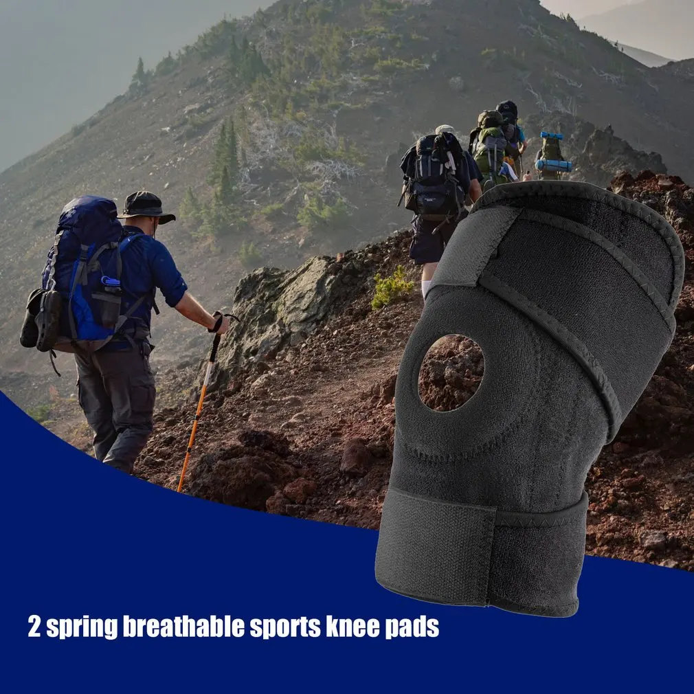 Регулируемый спортивный эластичный бандаж на колено для тренировок поддержки