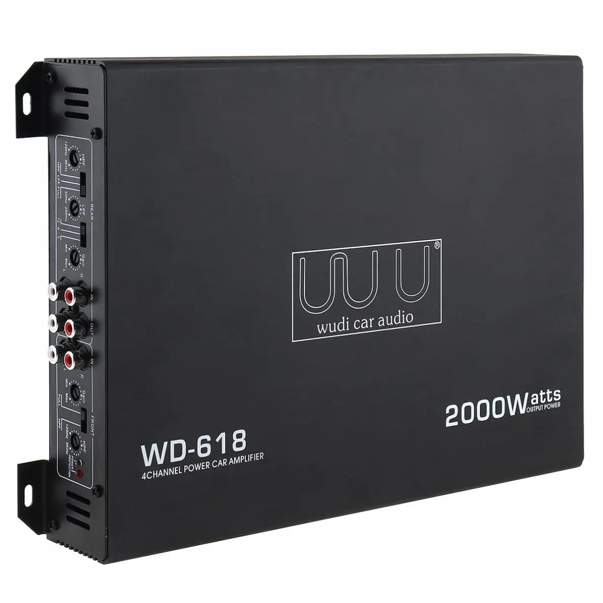 Цифровой автомобильный усилитель класса AB 2000 Вт 4-канальный черный высокомощный