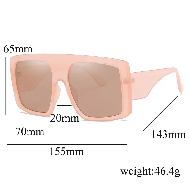 2023 New Luxury Brand Oversized Flat Top Sunglasses for Women Fashion Big Frame Large Gradient Sun Glasses One Piece Shades images - 6