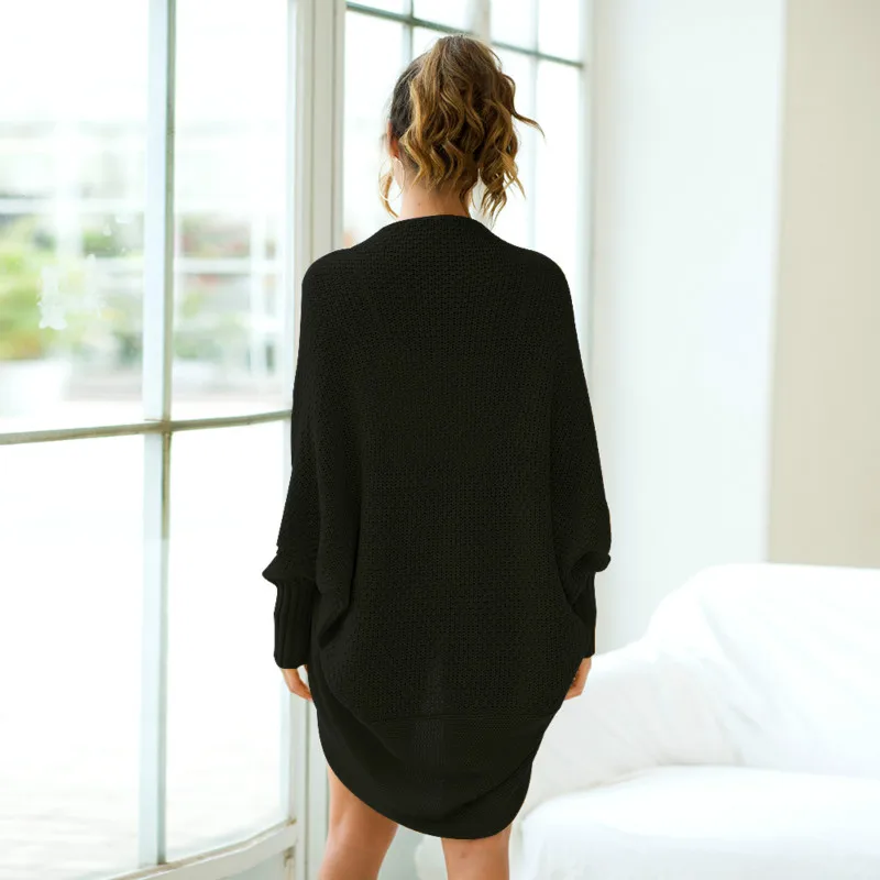 Новинка 2019 однотонный вязаный кардиган женский осенний наряд с рукавом летучая