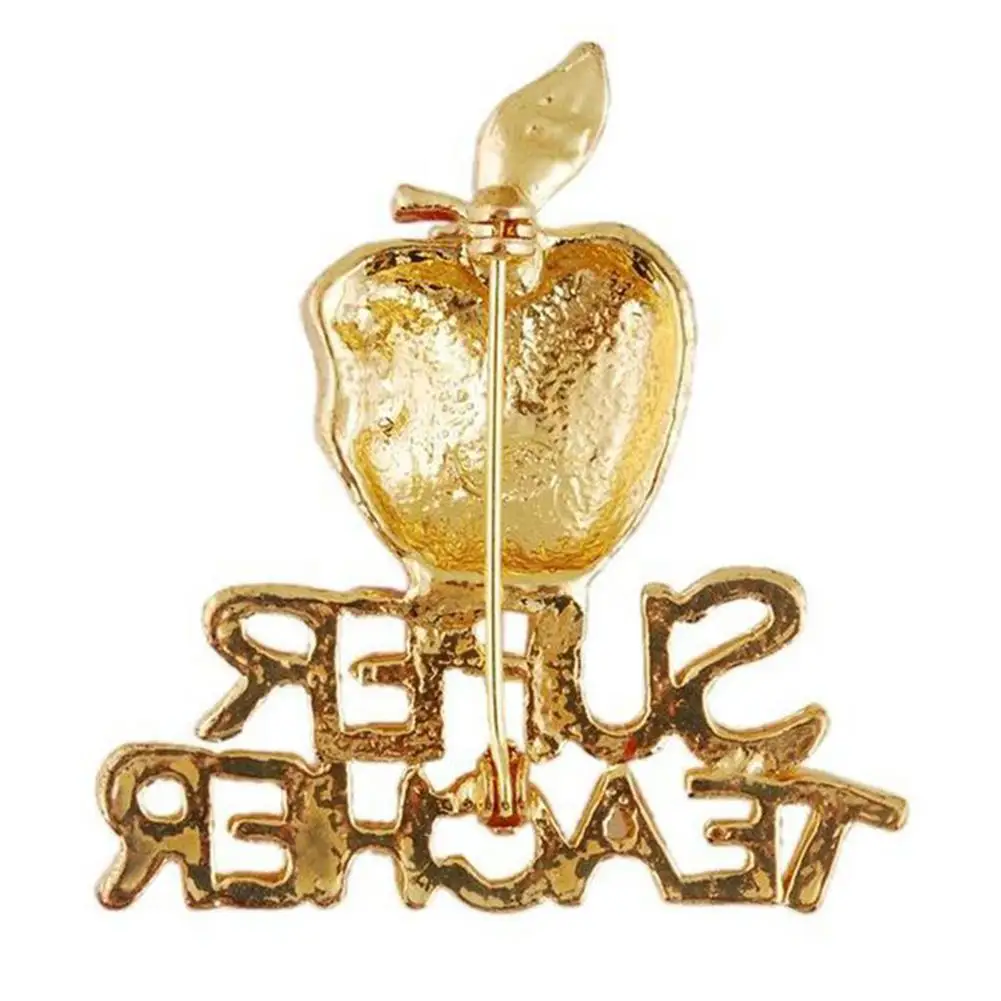 Новый Apple супер учитель со стразами инкрустированные брошь значок на булавке