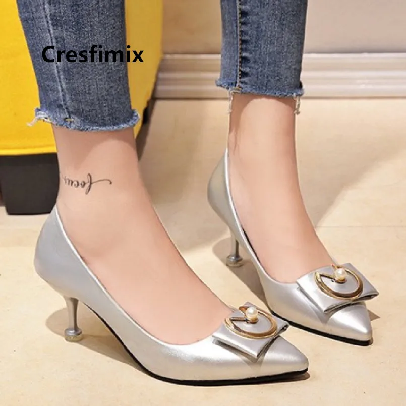Женские туфли Tacones Altos милые с острым носком и кристаллами для вечевечерние НКИ