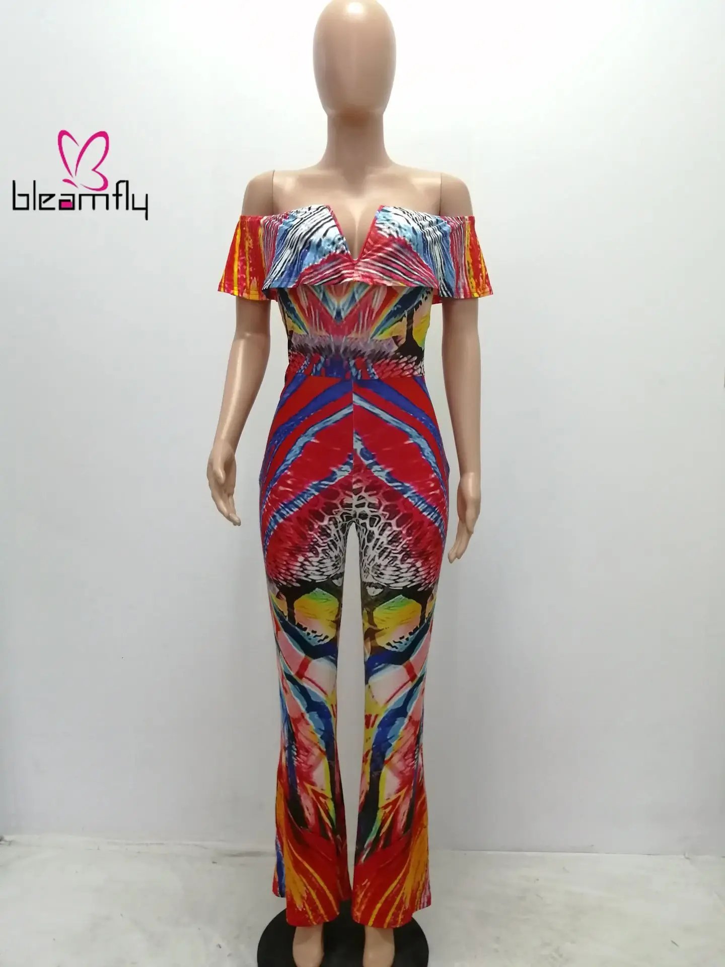 Осенняя Женская леопардовая расшитая блестками с открытыми плечами глубоким v