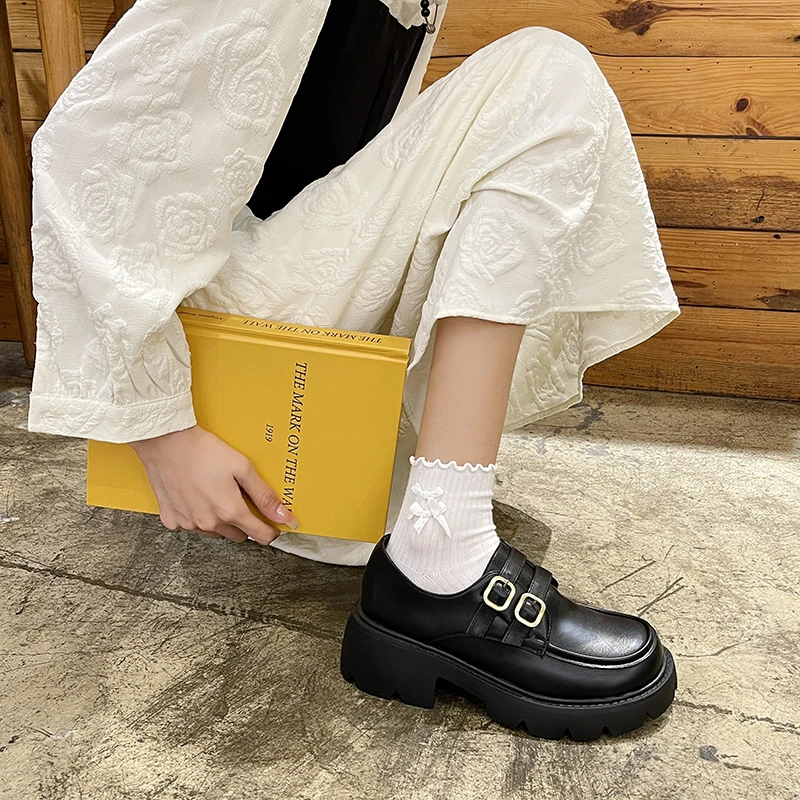 

Sweet leather shoes female Mary Jane thick-soled increase Japanese lolita shoes 2021 autumn and winter retro JK shoes