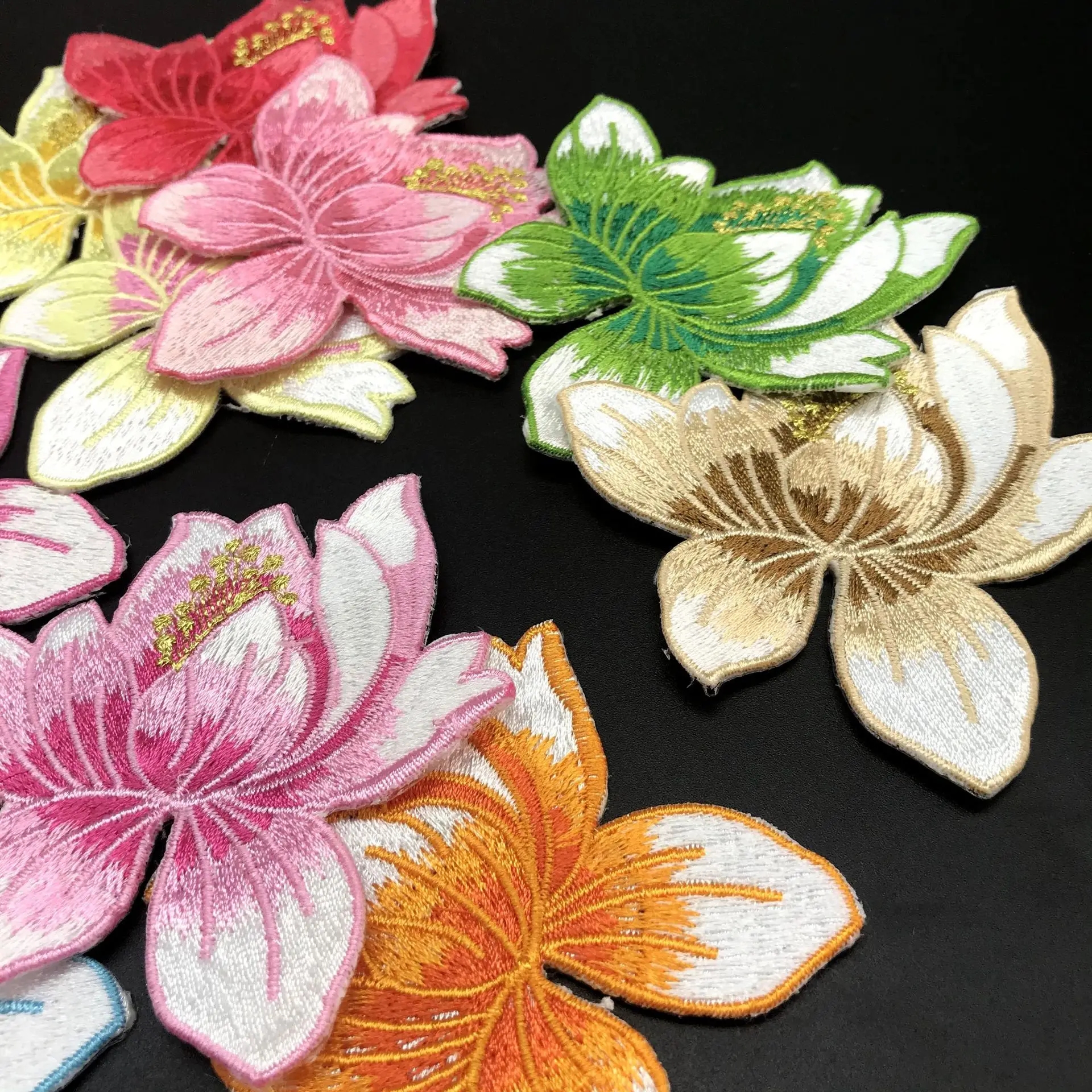 Цветок лотоса Аппликация для одежды с вышивкой наклейка ткань материал Cheongsam