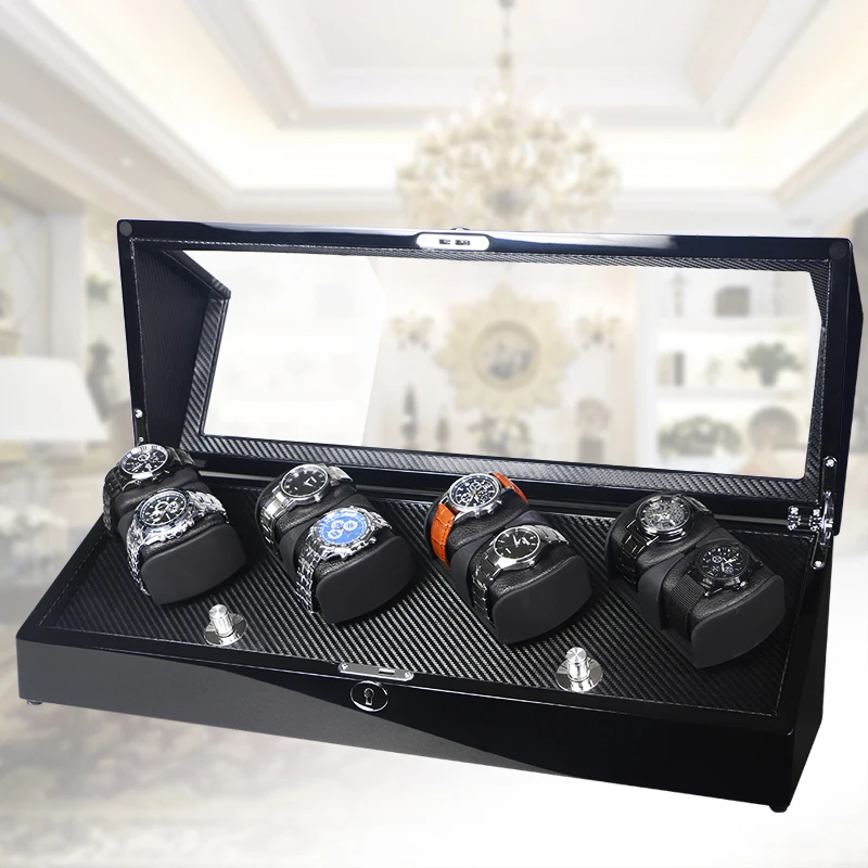 Футляр для намотки часов автоматический шейкер хранения с 4 деревянными