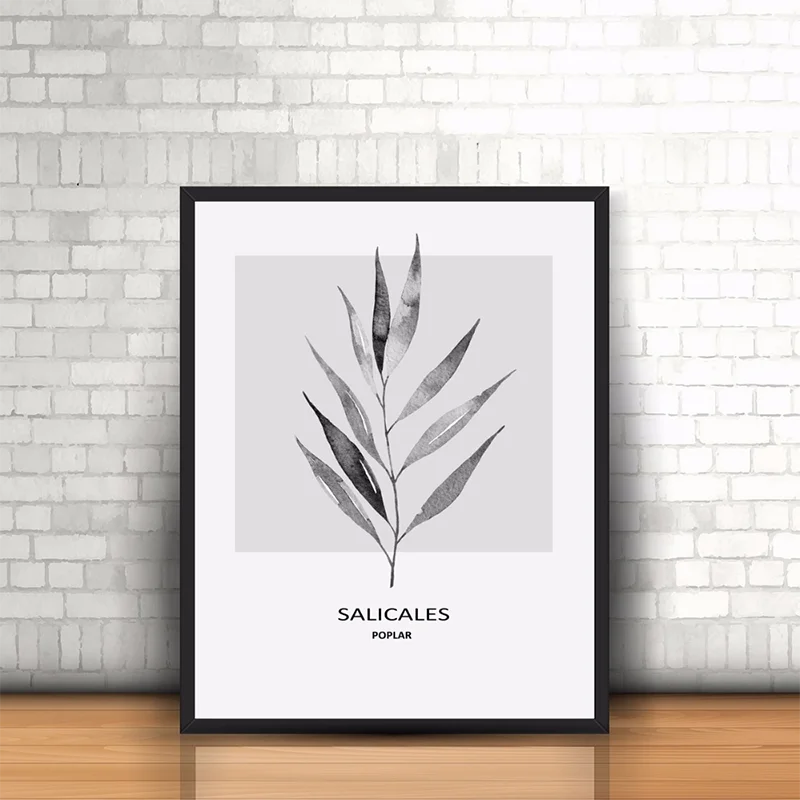 Скандинавский абстрактный холст печать постер Monstera & Salicales без рамки современная