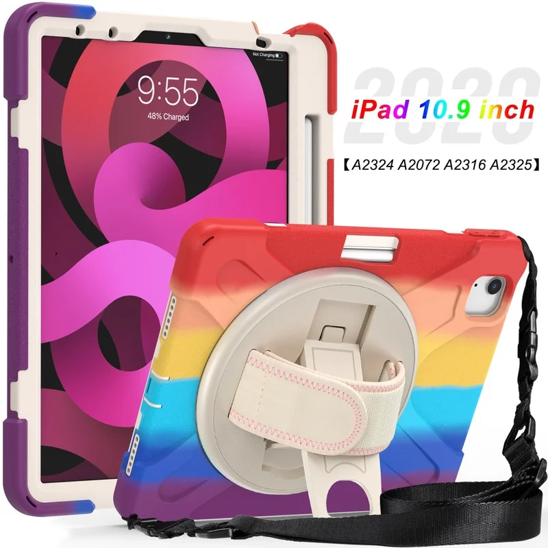 

Детский чехол для IPad Air 4 10,9 дюйма, безопасный защитный чехол для планшета с поворотом на 360 градусов для IPad Pro 11 2020 2018 Air4, чехол с ремешком