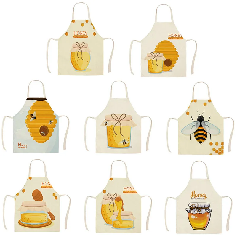 

Cotton Apron with Pocket Chef Cooking Baking Kitchen Pinny Aprons Honey Bee