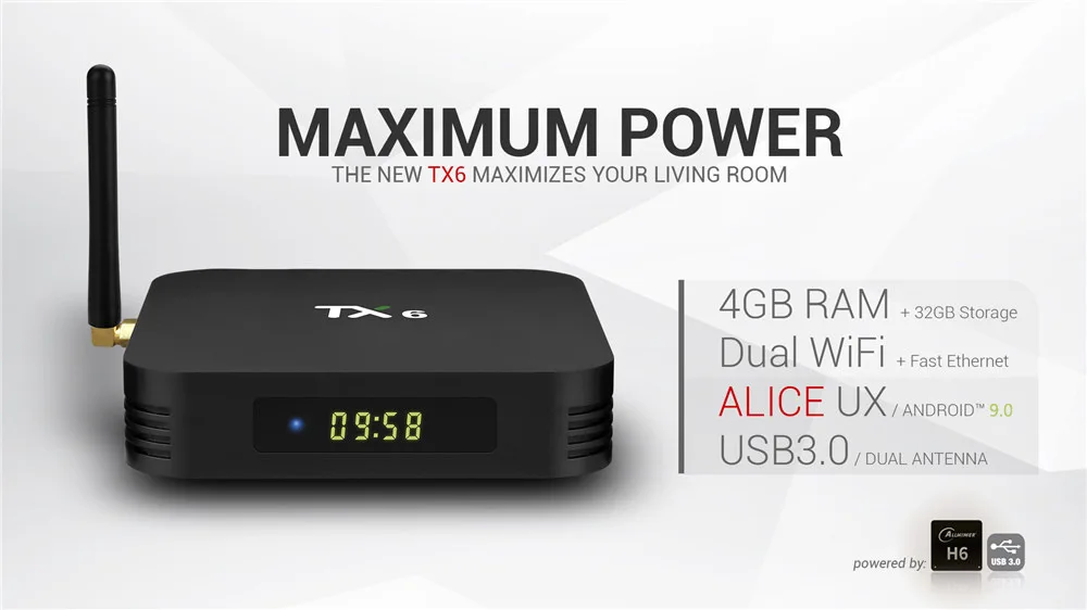 Android 9,0 TX6 tv Box Allwinner H6 4 Гб ram 32 ГБ/64 Гб rom wifi Bluetooth 4K Медиаплеер Smart tv Box 2,4G 5G wifi HDMI 2,0