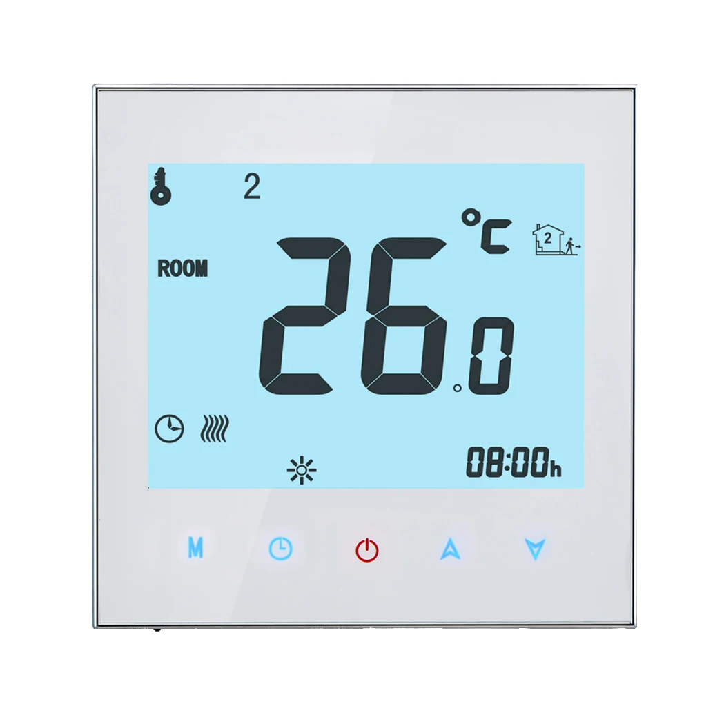 

Термостат для нагрева воды, ЖК-дисплей, цифровой сенсорный экран, контроллер температуры в помещении, 3 А, белый/черный, Wi-Fi/без Wi-Fi/термостат ...