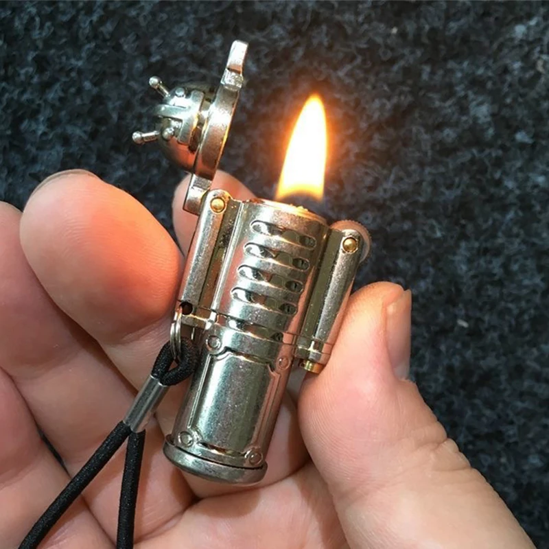 

Kerosene Lighter Alien Shape Creative Lighter Grinding Wheel Oil Refillable Metal Cigarette Lighters