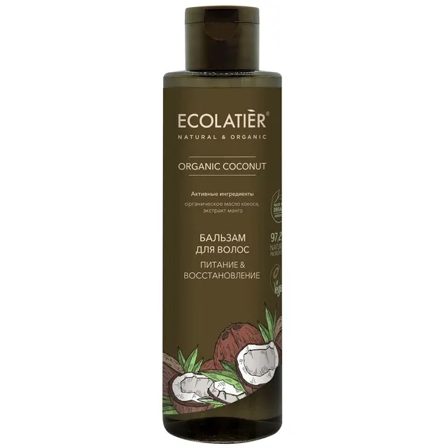 Бальзам для волос Ecolatier GREEN ORGANIC COCONUT &quotПитание &amp Восстановление&quot 250 мл | Красота