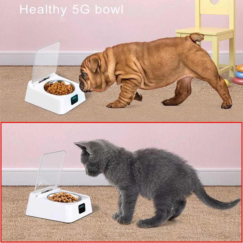 

Automatic Feeding Pet Bowl Health 5G Bowl Infrared Sensor Switch Cover Bowl Dog Cat Food Dispenser Pet Accessories