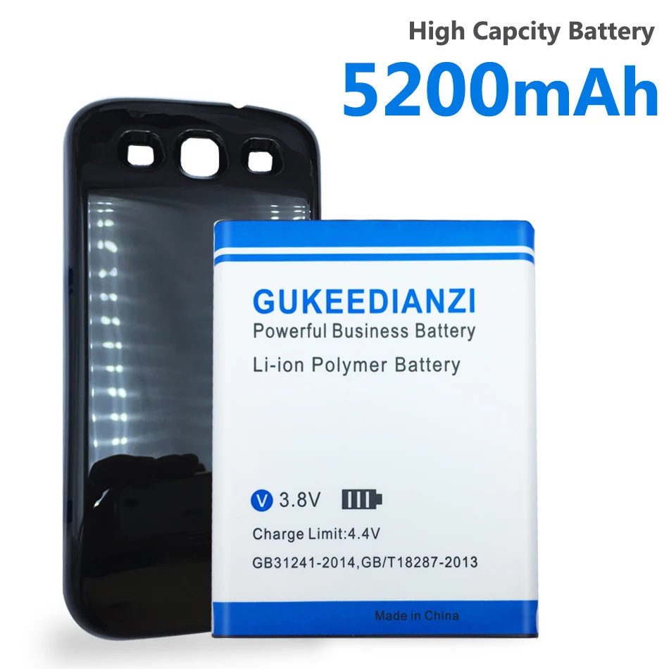 5200 мАч GUKEEDAINZI EB-L1G6LLU аккумулятор для samsung GALAXY S3 SIII I9300 расширенные мобильные аккумуляторы+ задняя крышка