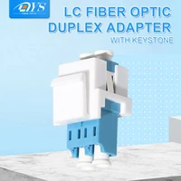 50pcs lc upc lc upc duplex single mode fiber optic adapter optical fiber coupler with keystone
