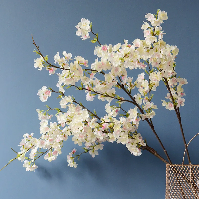 

Cherry blossom long branch pink room decor artificial flowers bedroom decoration flores deco mariage wedding white floral