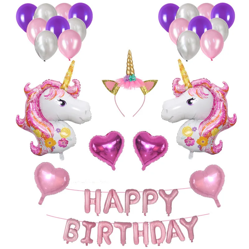 Украшения на день рождения Детские воздушные шары для девочек набор с розовым