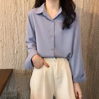 long sleeved chiffon shirt womens design sense shirt 2021 new spring and autumn french retro hong kong style temperament top