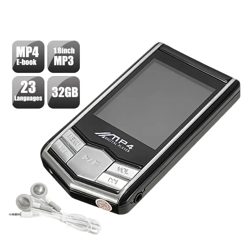Slim MP4 Music Player with 1.8 Inch LCD Screen Media Video Game Movie FM Radio With Earphones USB | Электроника