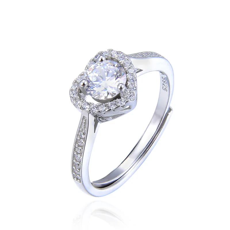 

HEARTART Free Shipping 2021 Popular 925 Sterling Silver Ring, High Polish Cubic Zirconia Adjustable Ring