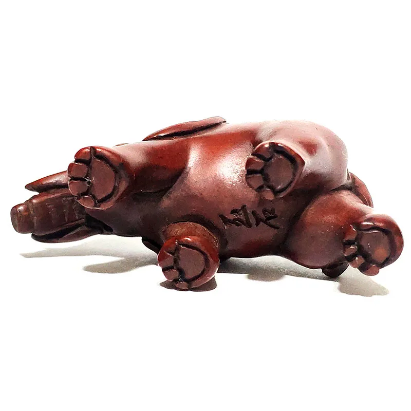 

Y7148 - 20 Years Old 2" Hand Carved Japanese Boxwood Netsuke Carving : Elephant