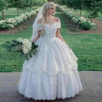 ever pretty lace convertible gown floor length white lace princess wedding dress off shouder crystals evening dresses plus size