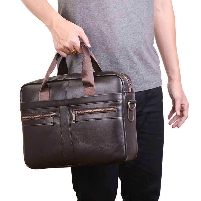 Мужской портфель из натуральной кожи винтажная деловая сумка для компьютера
