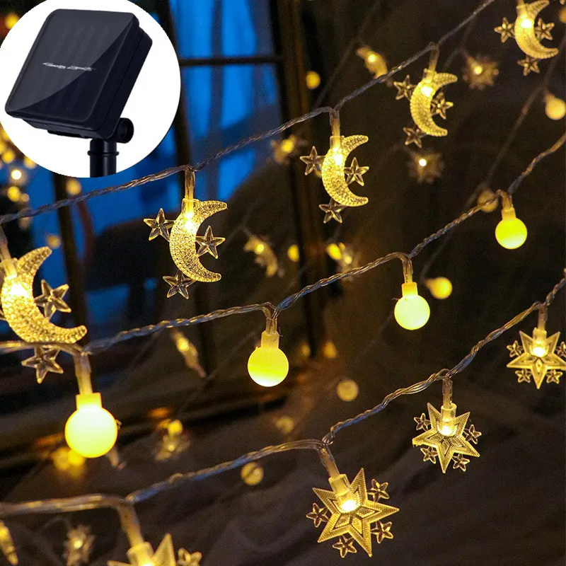 

Lamp Garland Moon Star Solar Pation Led Light Outdoor Garden Street Fairy String Lights Christmas Wedding Ramadan Decoration