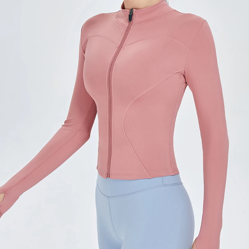 Women's Thin Jacket Tight Yoga Clothes Long Sleeve Running With Zipper Coat Winter Sport Top Female Sports Hoodies
