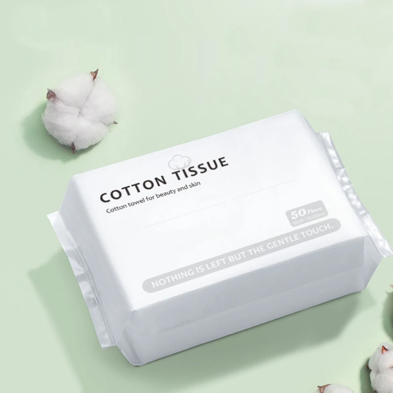 

50 Tablets Wet And Dry Dual Purpose Disposable Facial Cleansing Towel Pure Cotton Facial Tissue Face Wipes Cleansing Cotton Pad