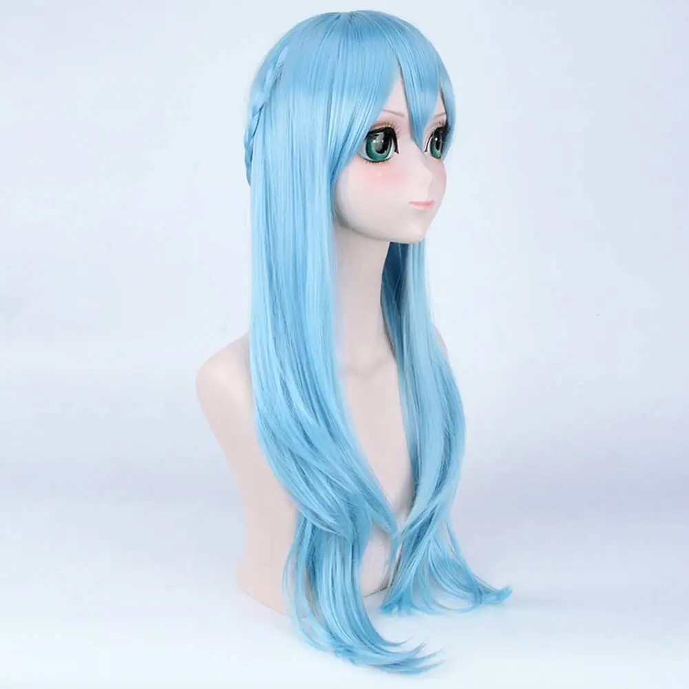 

CosNoble Asuna Yuuki Wig Anime Sword Art Online Cosplay Costume Long Blue Hair with Braid for Women Girls Halloween Party Wigs