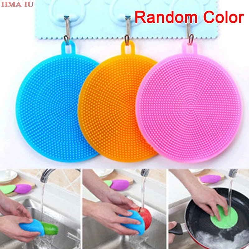 

Silicone Magic Cleaning Brushes Washing Fruit Brush Tool Pad Pot Bowl Cleaner