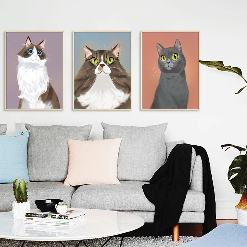 Настенное украшение для детской комнаты мультяшная милая собака кошка домашний