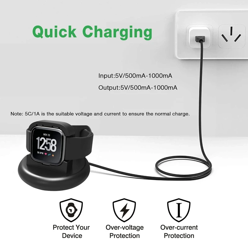 MOOL подставка для зарядного устройства совместима с Fitbit Versa 2 сменный USB зарядный