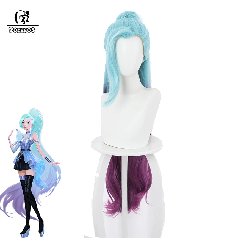 Парики для косплея LOL Seraphine термостойкие синтетические волосы синего и