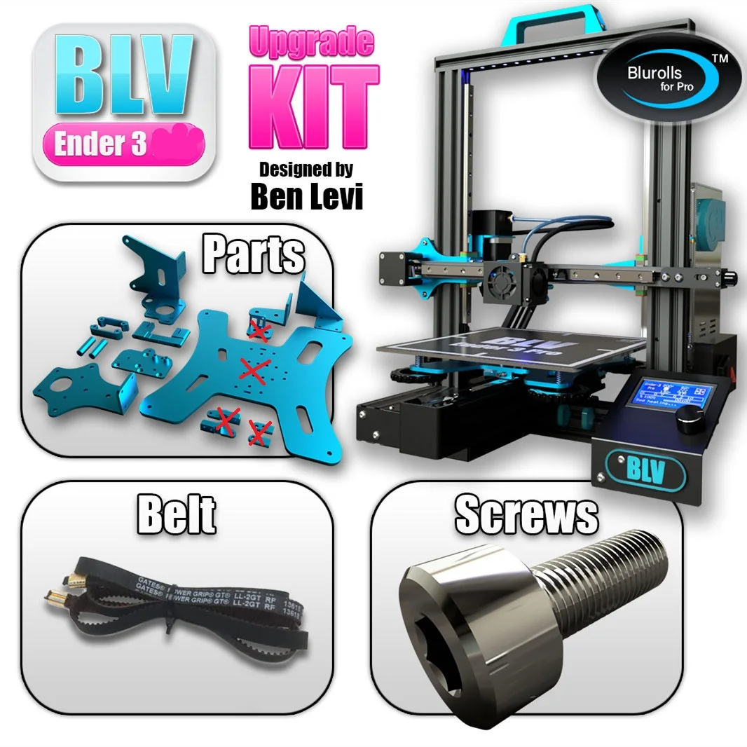 

BLV Ender 3 3d printer upgrade kit including Gates X belt screws and aluminum plates,genuine Hiwin Linear Rail optional