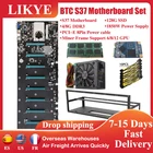 Семейная материнская плата для майнинга 1850 Вт, набор блоков питания 8 Слот GPU 48G DDR3 8Pin, кабель питания 128G mSATA SSD, машина для майнинга биткоинов