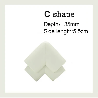 White C shape 4 шт./партия, детский силиконовый стол, угол стола, край, накладка на углы, безопасная защита для детей, защита от детей - Цвет: White C shape