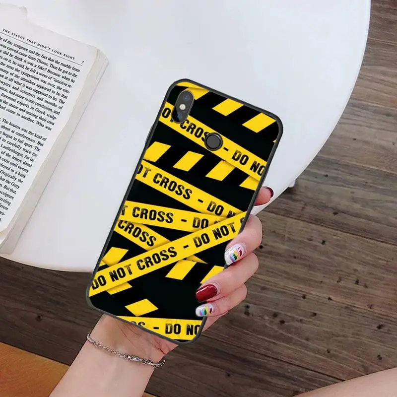 

Yellow Warning painting Phone Case For Xiaomi Redmi Note 4 4x 5 6 7 8 pro S2 PLUS 6A PRO