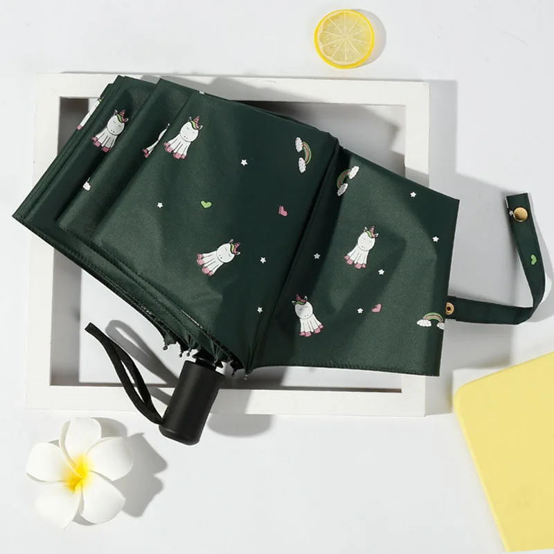 Новый Зонт с мультяшным единорогом женский зонт УФ защитой ветрозащитный