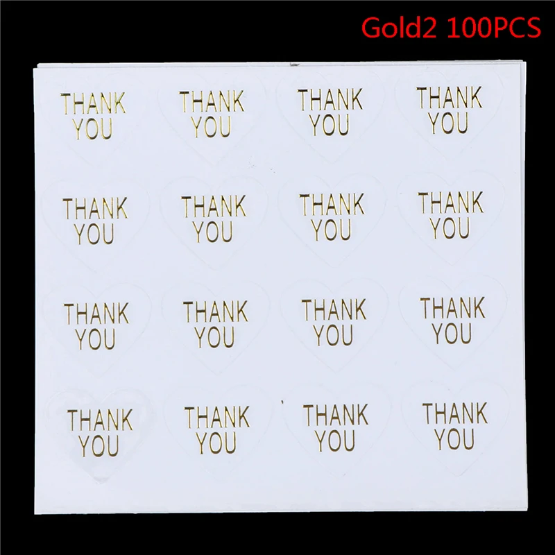 

100pcs Transparent Hot Stamp Thank you Handmade Seal Sticker Baking Label