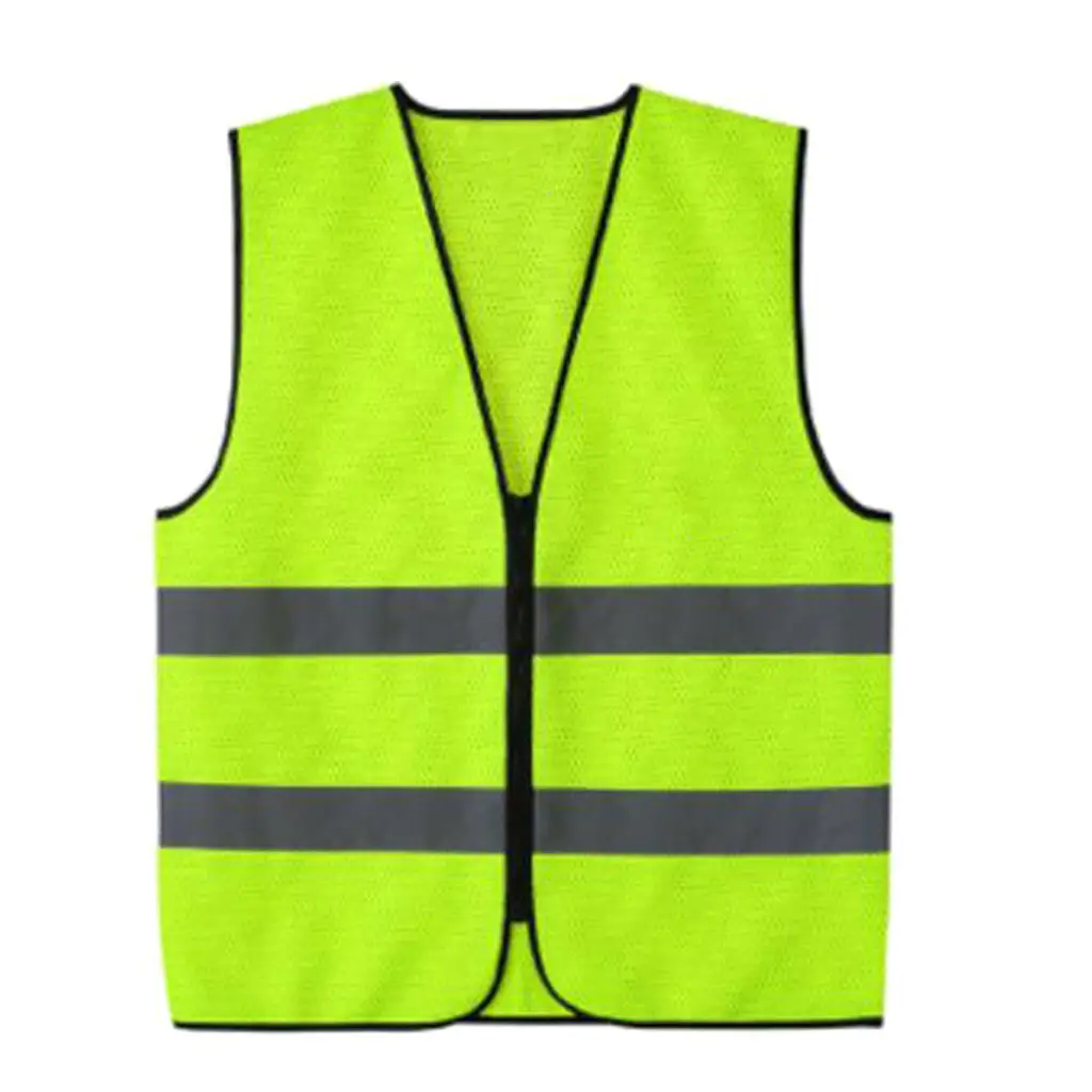 

High Visibility Zipper Front Safety Vest With Reflective Strips, Premium, 2 Colors Optional