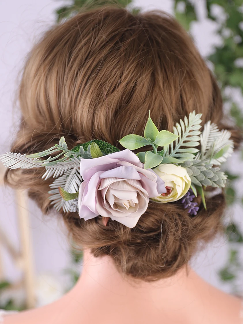 Ретро чистый тихий элегантный цветочный гребень для волос Свадебные аксессуары