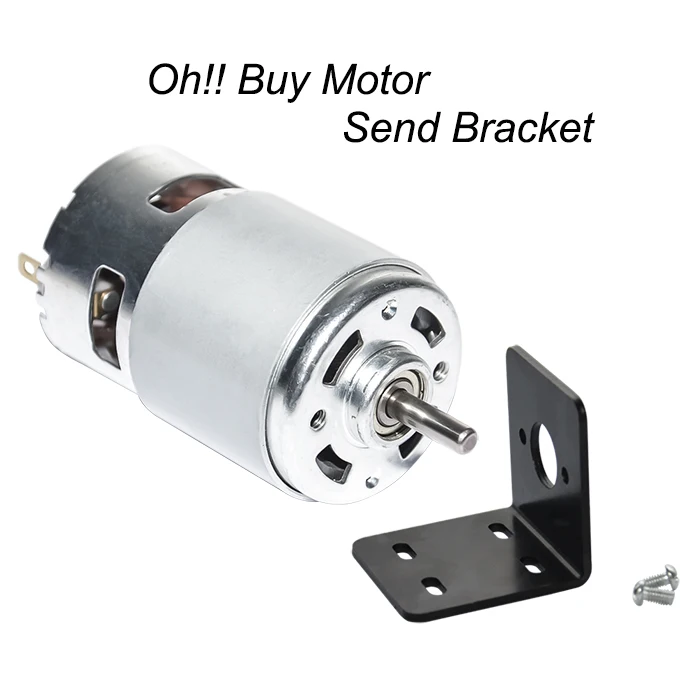 

775 DC 12V 24V Brush Motor High Speed 5000/10000/12000rpm Gift Bracket CW&CCW Mini Brush Motor with Bearing for DIY Driver Parts