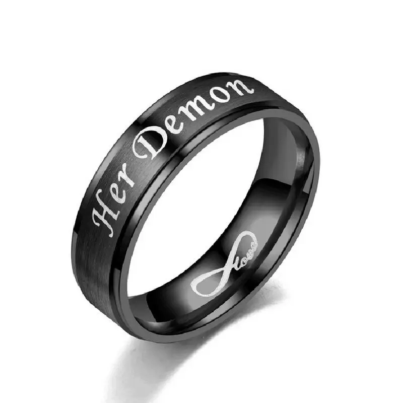 Романтическое кольцо для влюбленных из нержавеющей стали женское мужское ее