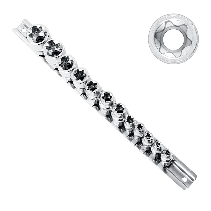 Набор головок Torx Star 1/4 дюйма 3/8 гнездовые розетки типа E гаечный ключ с головкой E4 E5