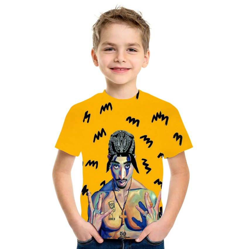 

2021 Summer Character Pattern Children's T-shirts for Boys and Children Short-sleeved Children's 3D T-shirts