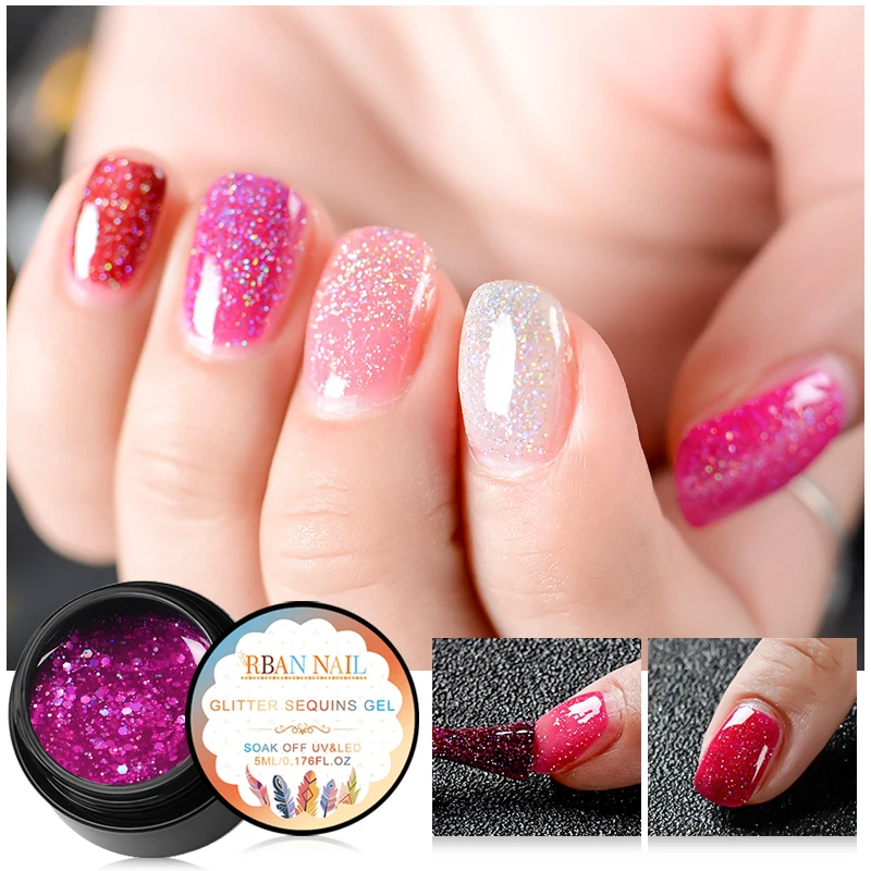 RBAN лак для ногтей 5 мл голографический гель с блестками блестящая Лазерная