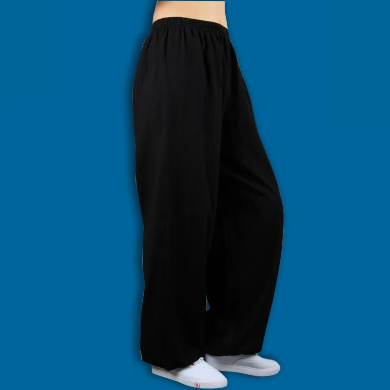 Breathable Cotton Linen Tai Chi Pants Chinese Martial Art KungFu Trousers Unisex Loose Taekwondo Judo Karate Yoga Sports Pants